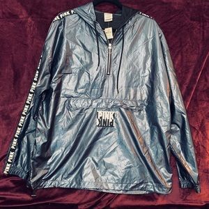 VS PINK blue windbreaker -NWT